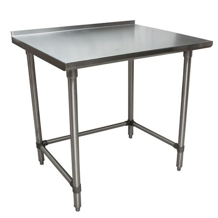BK RESOURCES Stainless Steel Work Table With Open Base, 1.5" Rear Riser 30"Wx24"D VTTROB-3024